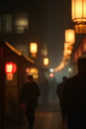 河畔书店封面,河堤边小书店亮着暖灯的书架